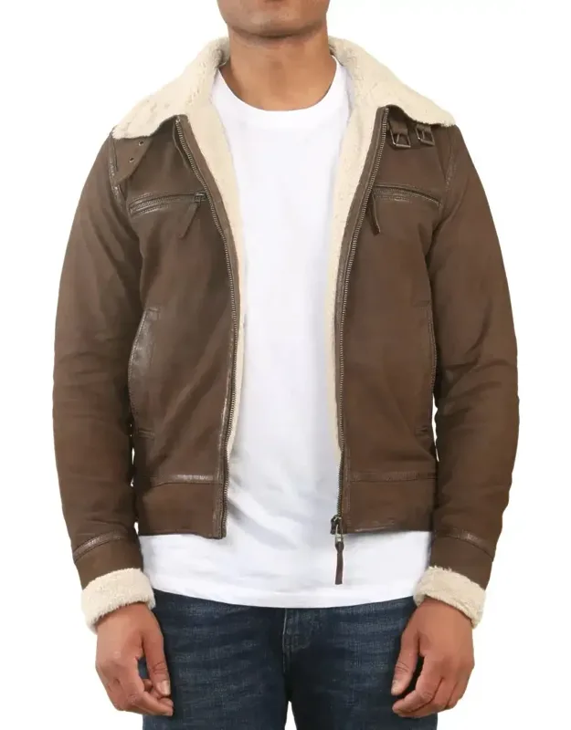 Suede Pilot Aviator Jacket