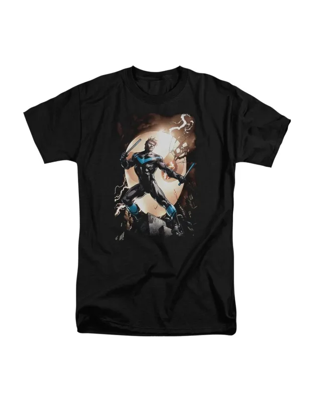 Batman Nightwing Against Owls Short Sleeve Adult Tall Tee / T-shirt
