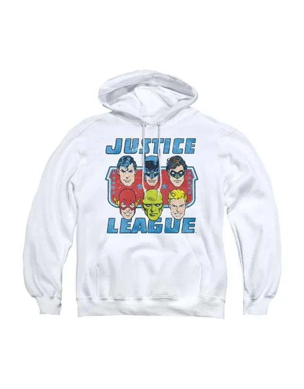 Dc Comics Faces Of Justice Adult Pull Over Hoodie / Hooded Sweatshirt
