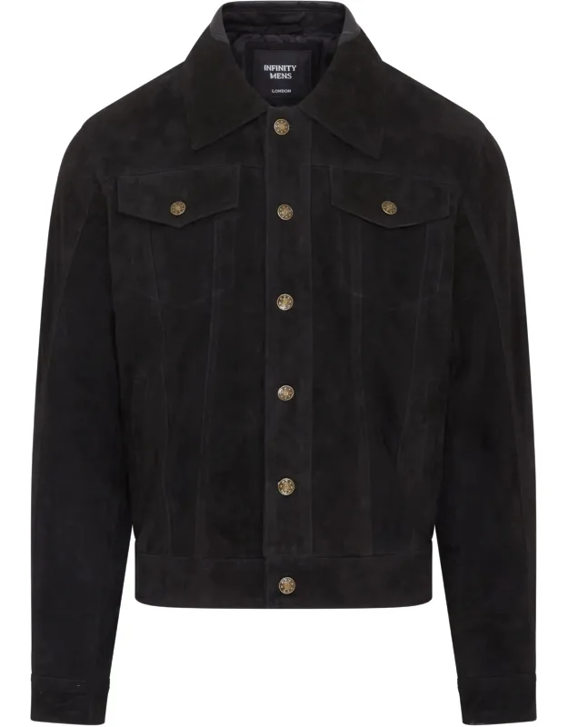Trucker Goat Suede Western Leather Jacket