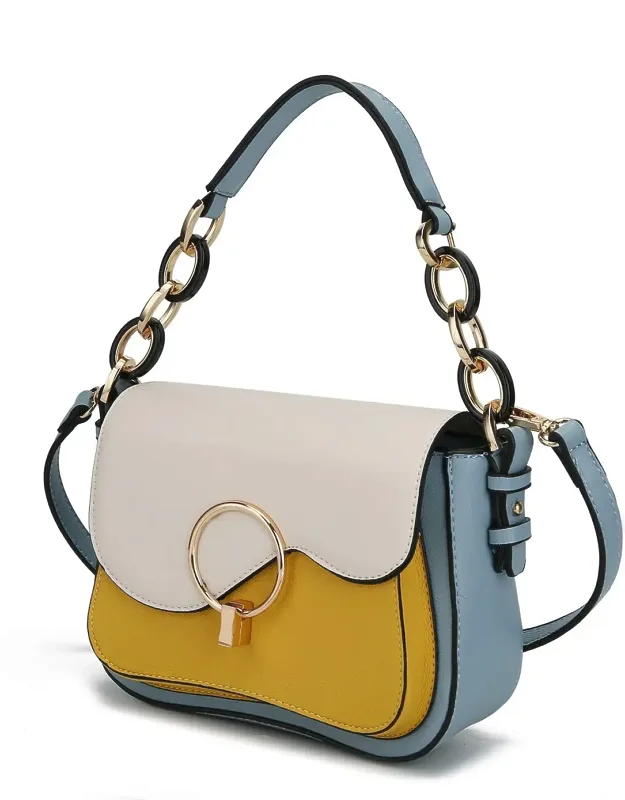 Fantasia Solid Crossbody Shoulder Handbag Purse