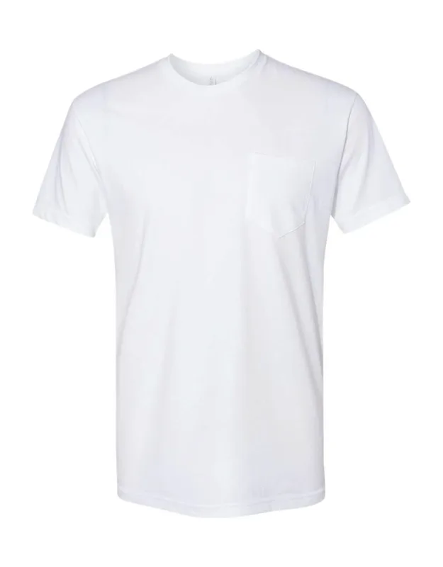 Next Level Cotton Pocket T-shirt With Five-point Left Chest Pocket And Set-in 1x1 Baby Ribbed Collar