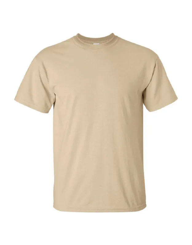 Gildan Ultra Cotton Short Sleeve T-shirt With Seamless Double-needle Collar And Tubular Construction