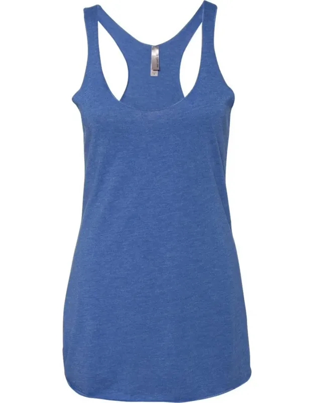 Next Level Triblend Racerback Tank, Fabric Laundered, Flatlock Finished Hems