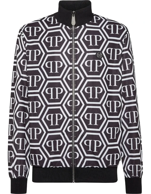 Jogging Jacket With Hexagon Logo And Saffian Leather Badge