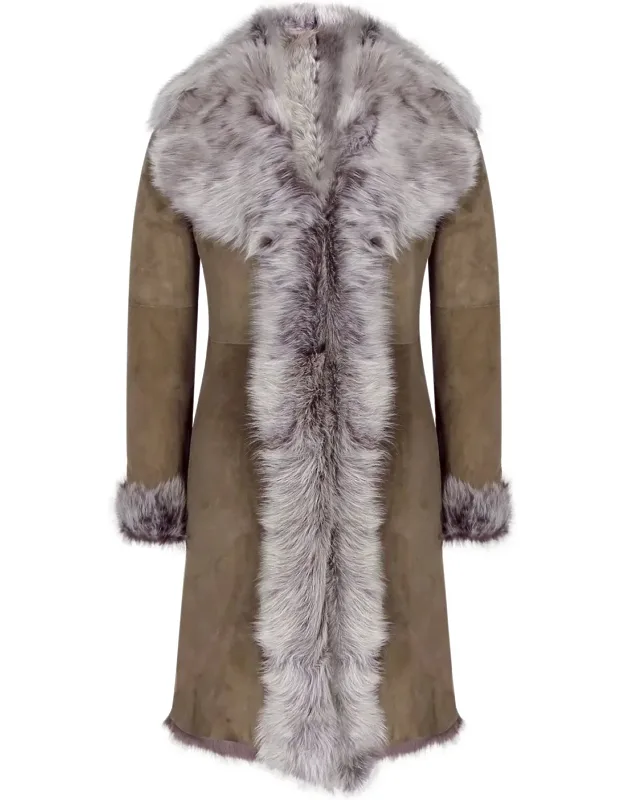 Long Suede Toscana Sheepskin Coat