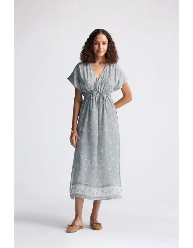 Gathered Maxi Dress With Relaxed Fit And Drawstring
