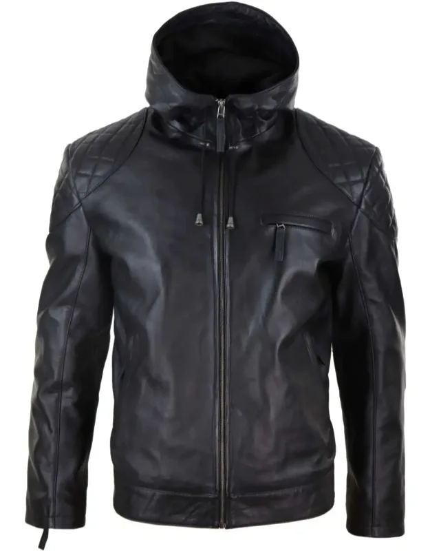 Hooded Biker Jacket