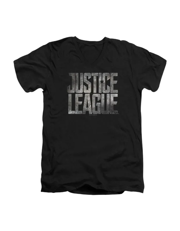 Metal Logo Short Sleeve V Neck Premium Cotton Tee