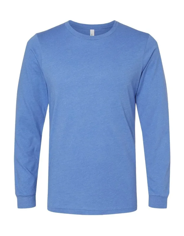 Heather Cvc Long Sleeve Tee, 4.2 Oz., 52/48 Airlume Combed And Ringspun Cotton/polyester