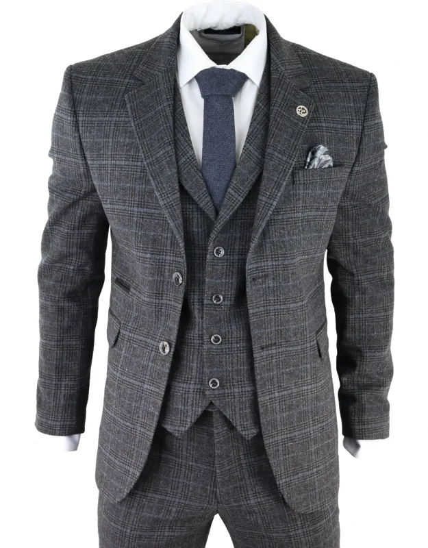 Ak-12 Herringbone Tweed Suit - Tailored Fit, Soft Touch Fabric