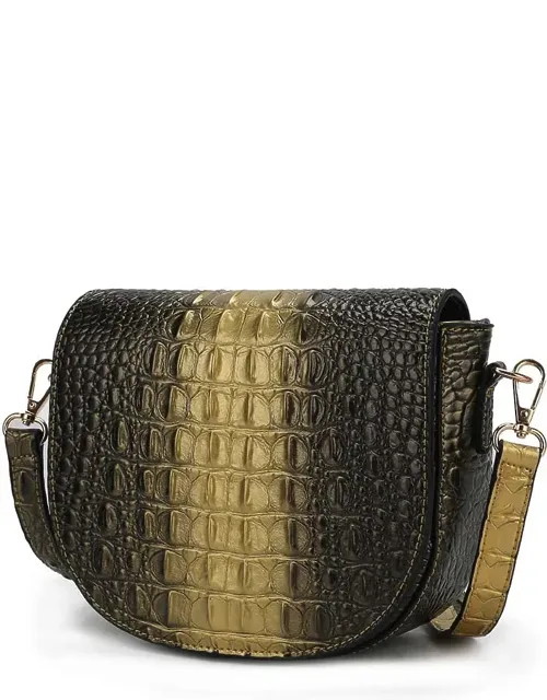 Amalia Croc-embossed Crossbody Bag