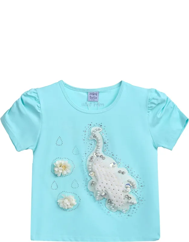 Peacock Applique T-shirt