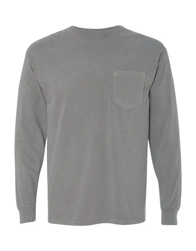 Garment-dyed Heavyweight Long Sleeve Pocket T-shirt