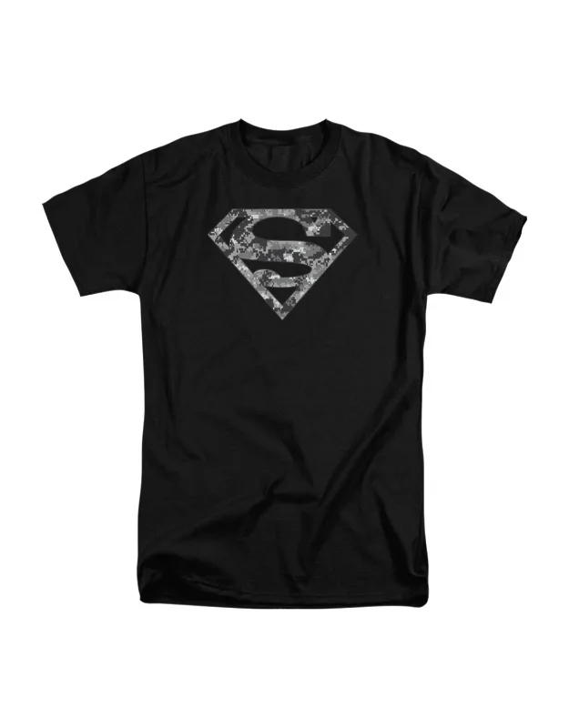 Superman Urban Camo Shield Short Sleeve Tall Tee - 100% Cotton, Officially Licensed