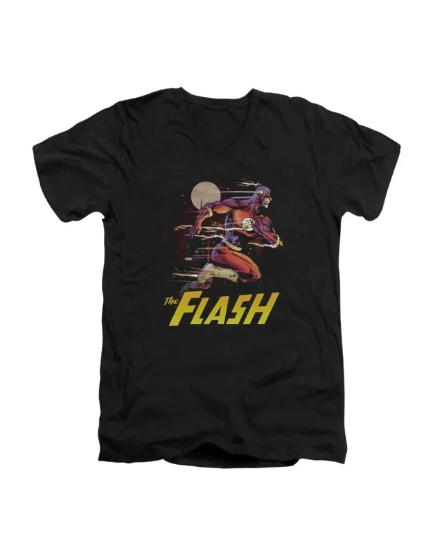 Justice League Of America City Run Short Sleeve V Neck Premium Cotton T-shirt