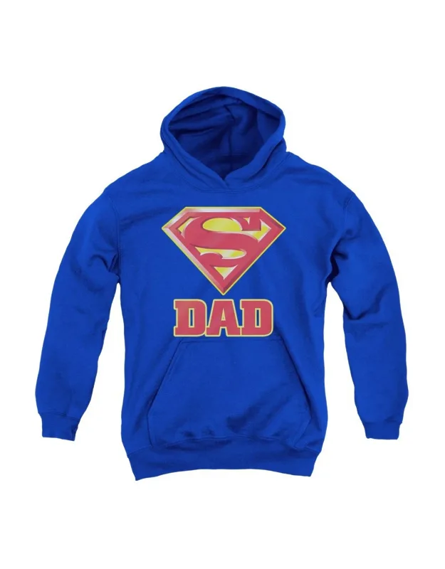 Superman Super Dad Youth Pull Over Hoodie - Stylish And Great For Everyday Wear
