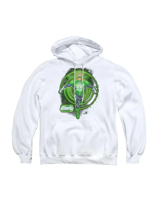Green Lantern Inked Pull Over Hoodie / Hooded Sweatshirt, 50% Cotton And 50% Polyester
