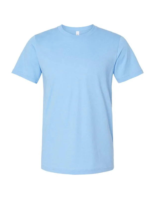 Cvc Jersey Tee, 4.2 Oz./yd2, 52/48 Airlume Combed And Ringspun Cotton/polyester, Retail Fit, Coverstitched Collar And Sleeves, Shoulder-to-shoulder Taping, Side Seams, Tear Away Label