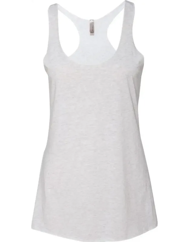 Next Level Triblend Racerback Tank, Fabric Laundered, Flatlock Finished Hems