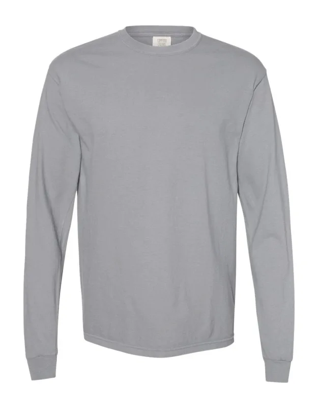Garment-dyed Heavyweight Long Sleeve T-shirt With Relaxed Fit And Rib Cuffs