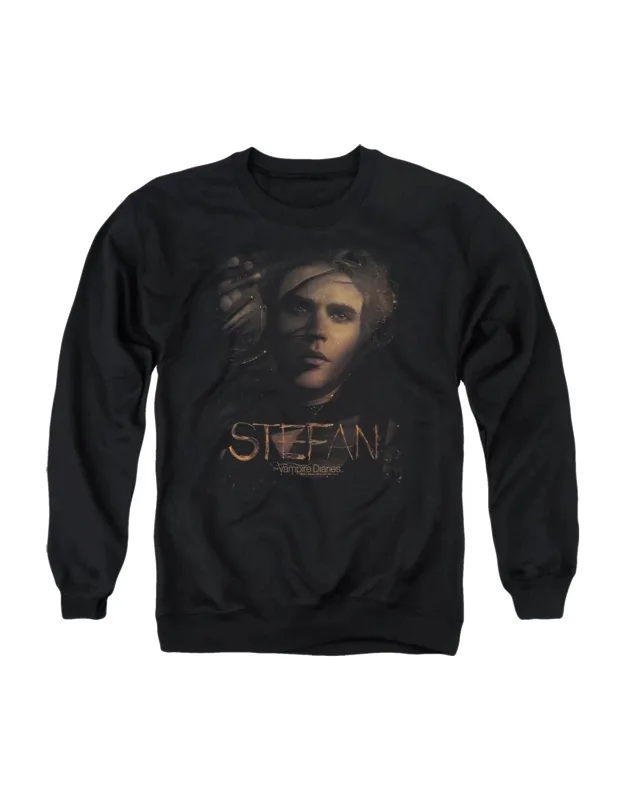 Vampire Diaries Stefan Smokey Veil Crewneck Sweatshirt, 50% Cotton And 50% Polyester