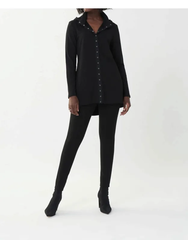 Cardigan Hooded Drawstring Waistband