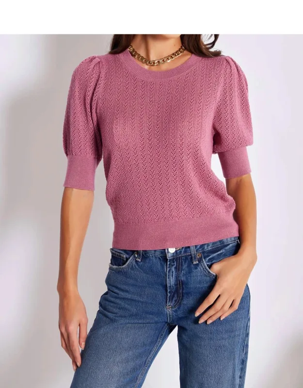 Puff Sleeve Metallic Sweater
