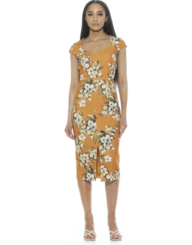 Gia Dress With Sweetheart Neckline And Front Slit