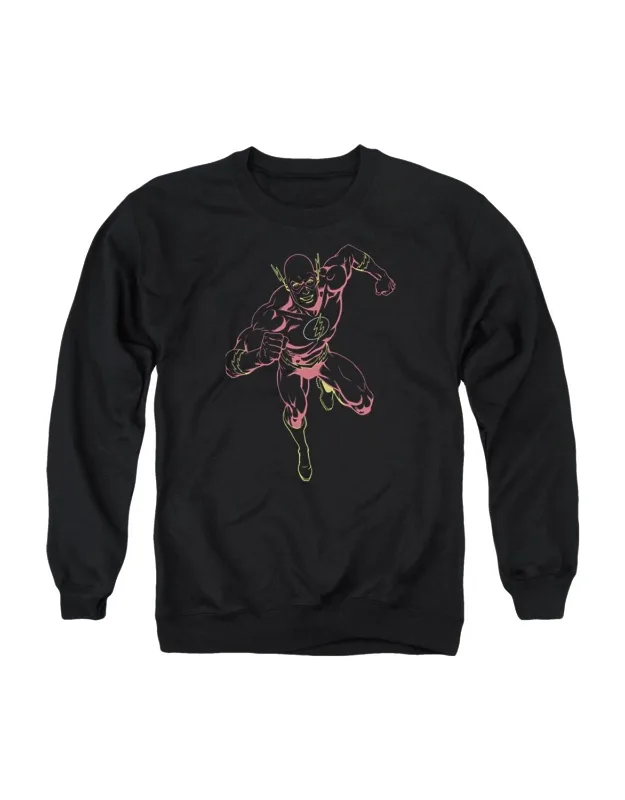 Justice League Of America Neon Flash Crewneck Sweatshirt