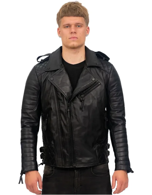 Slim-fit Double Zip Biker Jacket
