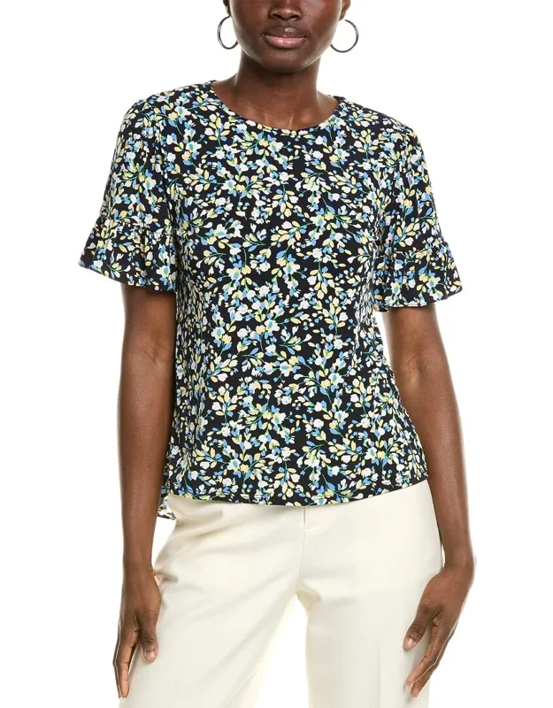 Top With Ruffle Trim And High-low Hem