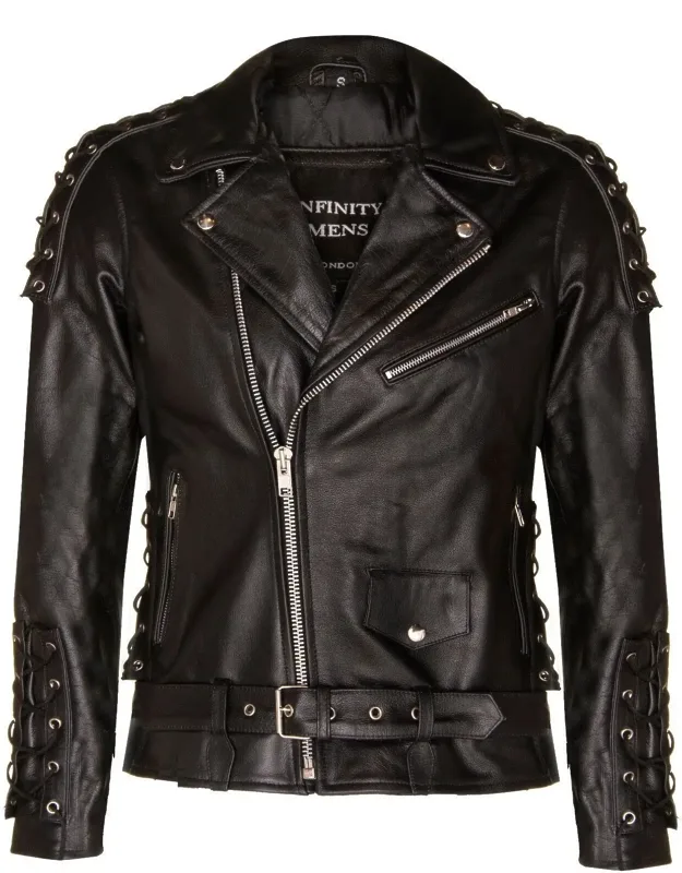 Embossed Brando Leather Biker Jacket