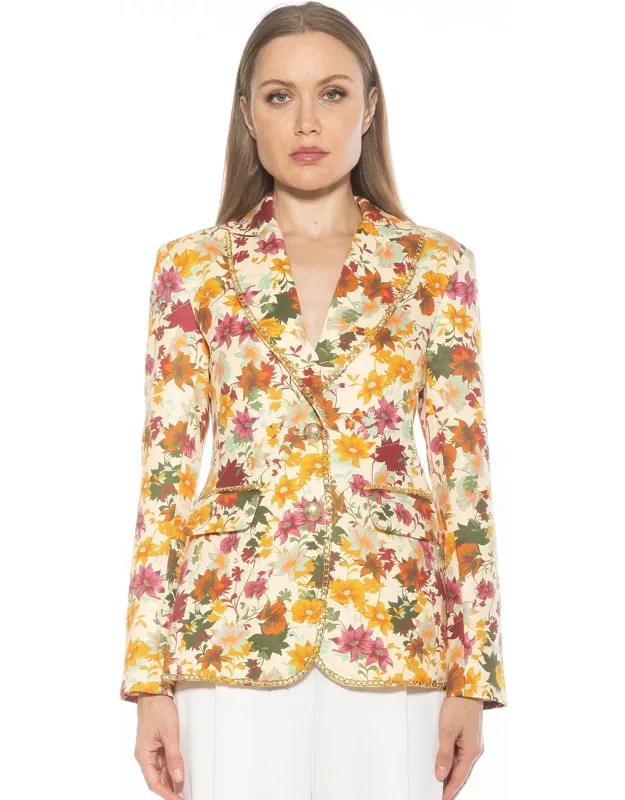 Janet Blazer With Gold Chain Detail And Two Front Pockets