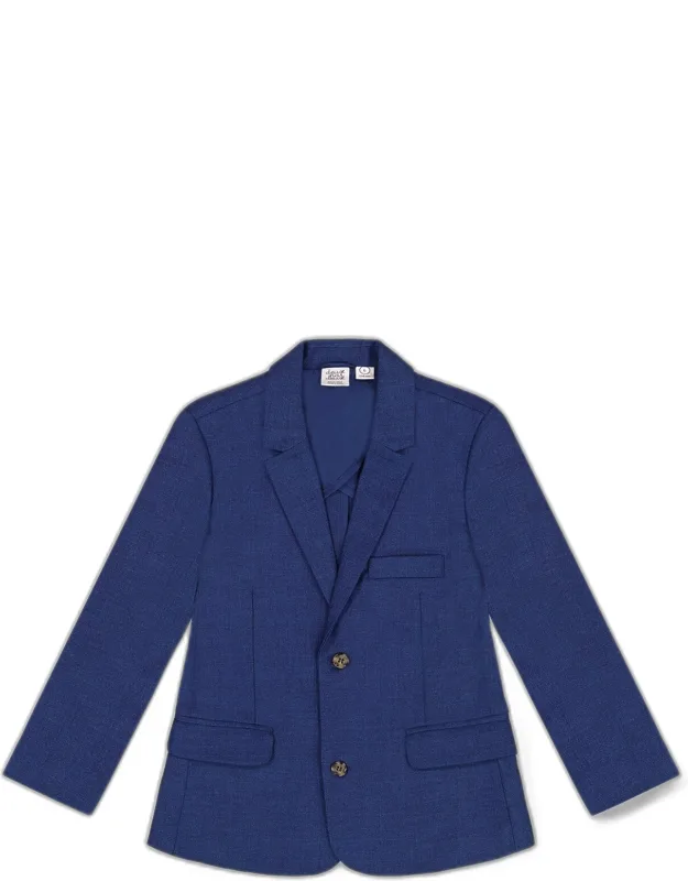 Two Button Blazer With Notched Lapels And Pocket Flaps