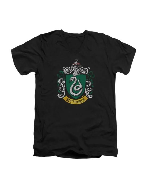 Slytherin Crest Short Sleeve V Neck Premium Cotton Tee