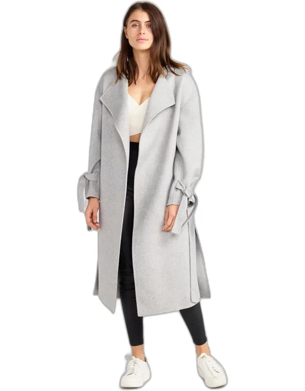 Collarless Robe Coat