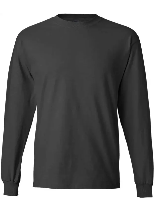 Hanes Beefy-t Long Sleeve T-shirt 6.1 Oz./yd, Pre-shrunk 100% Ringspun Cotton
