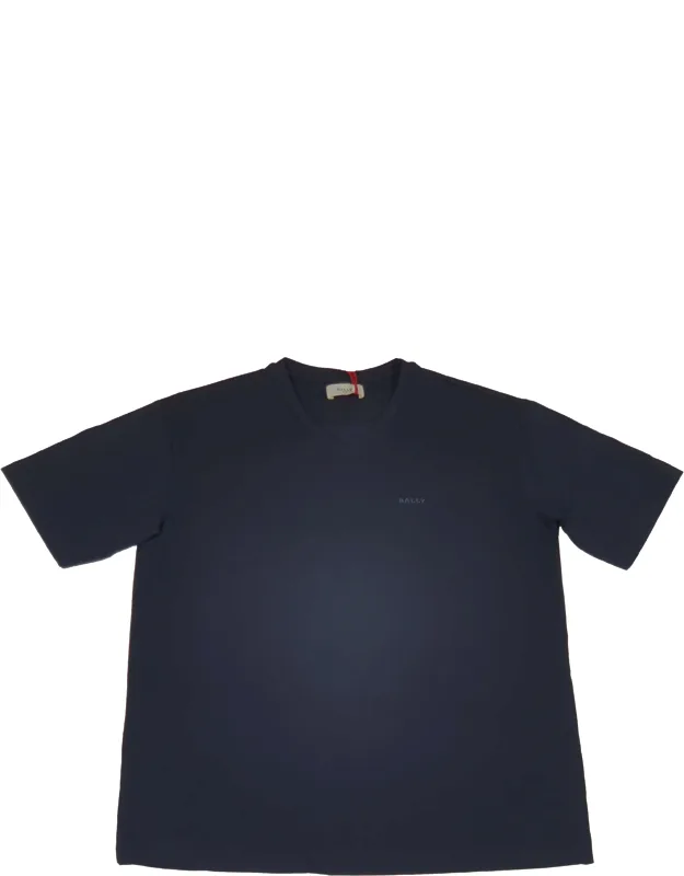 Cotton V-neck Logo T-shirt
