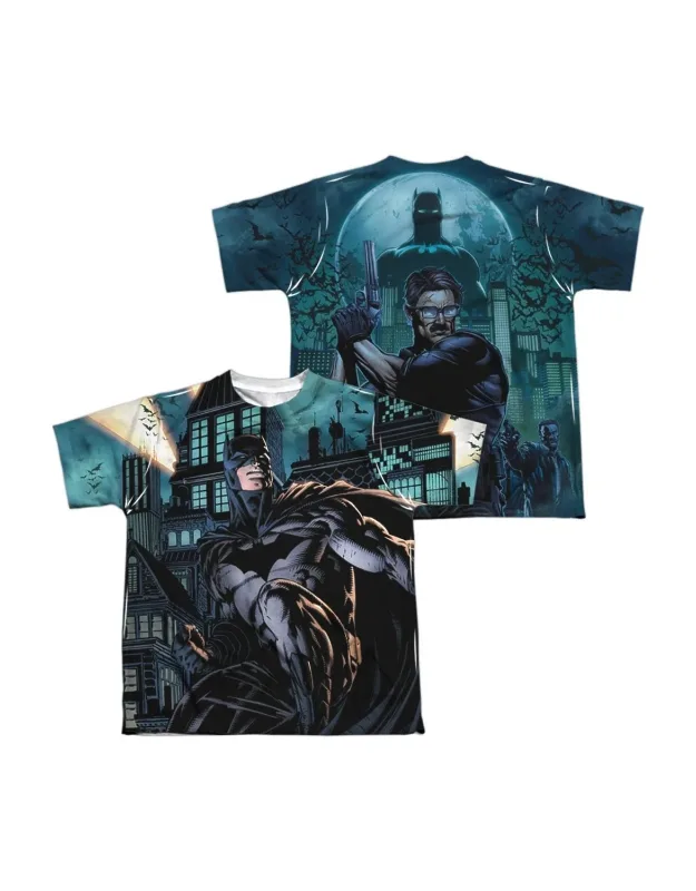 Batman Coming For You (front/back Print) Short Sleeve Poly Crew Tee / T-shirt - Stylish And Great For Easy Wear
