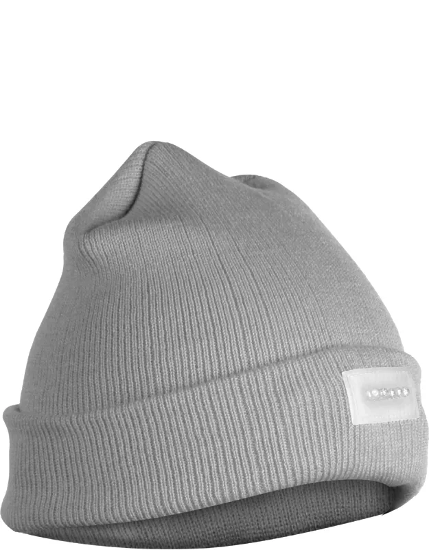 5 Led Knitted Beanie With Reversible Design And Warm Acrylic Material