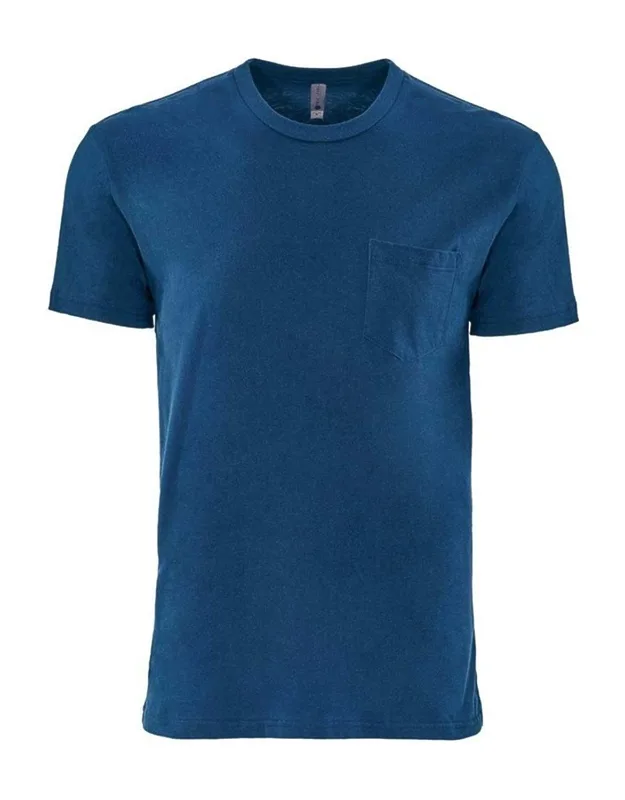 Next Level Cotton Pocket T-shirt With Five-point Left Chest Pocket And Tear Away Label