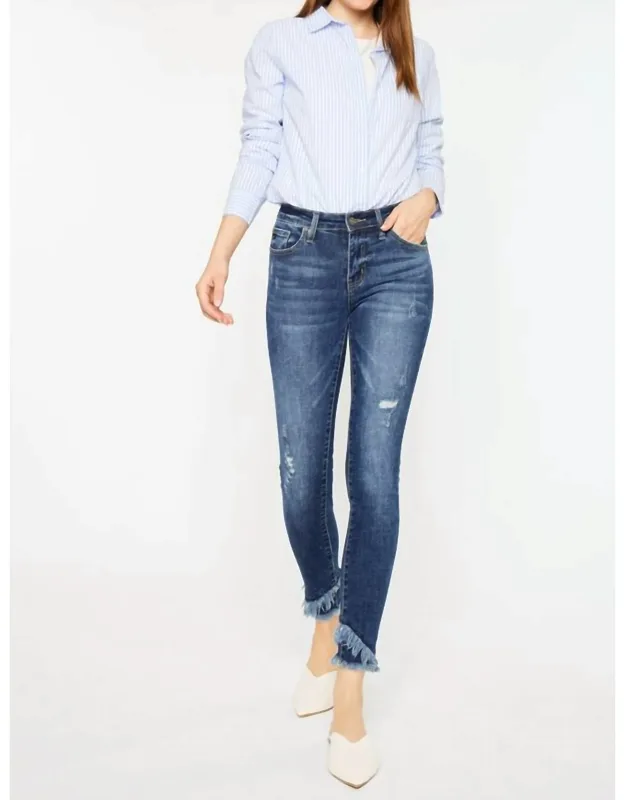Nala Mid-rise Ankle Skinny Double Fray Jeans