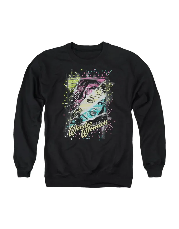 Dc Comics Color Block Adult Crewneck Sweatshirt