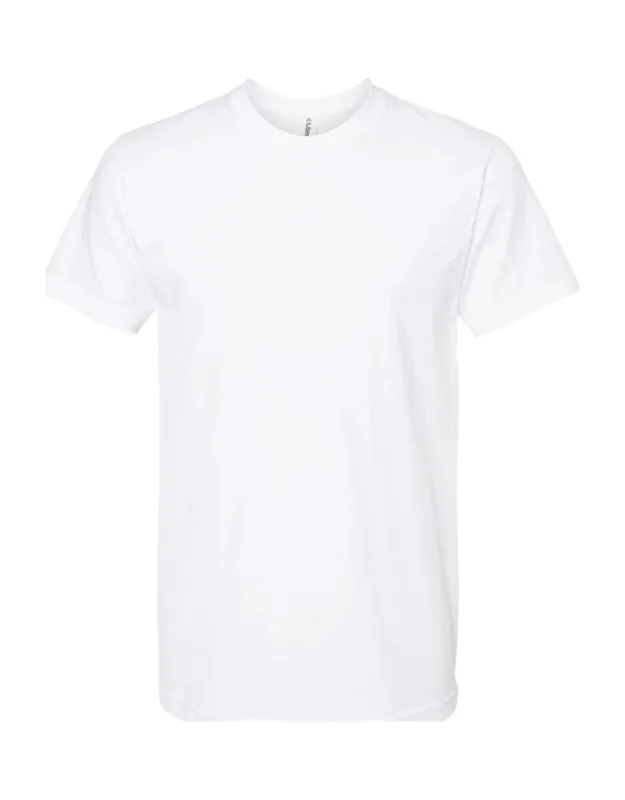 Fine Jersey T-shirt - Pre-shrunk 100% Ringspun Cotton, Ribbed Crewneck Collar