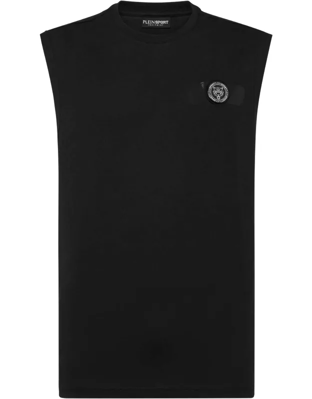 Sleeveless T-shirt Round Neck