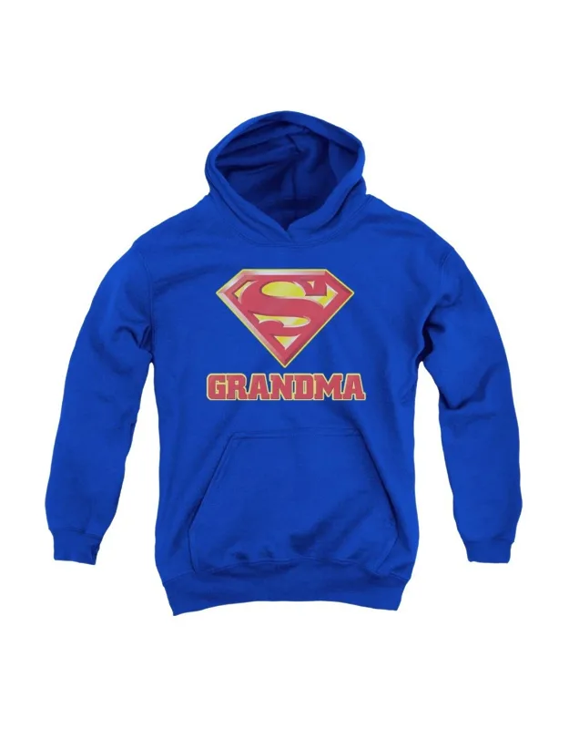 Superman Super Grandma Youth Pull Over Hoodie - Stylish And Great For Everyday Wear