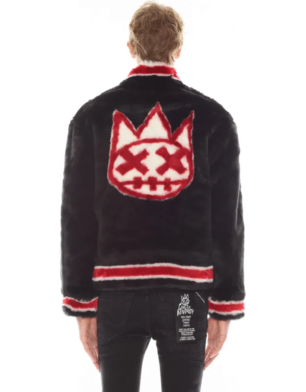 Faux Fur Varsity Jacket