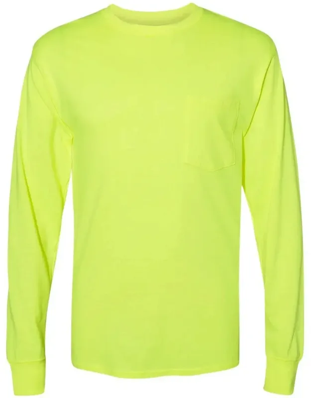 Hanes Workwear Long Sleeve Pocket T-shirt With Fresh Iq Odor Protection And X-temp Cooling