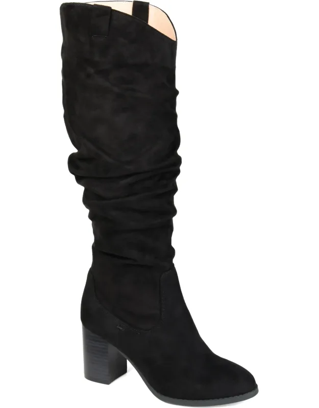 Stacked Heel Knee High Boots